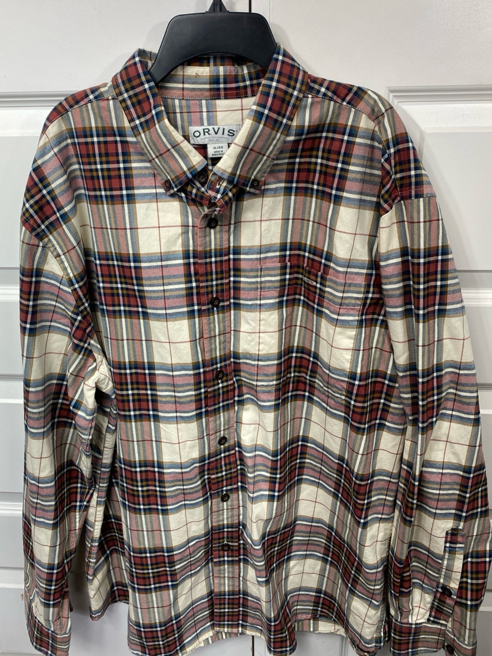 Orvis Classic Collection Long Sleeve Oxford Plaid Shirt Men's XL Preppy